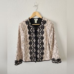 Neiman Marcus Women's XL Lace Career Wedding Church Jacket Blazer